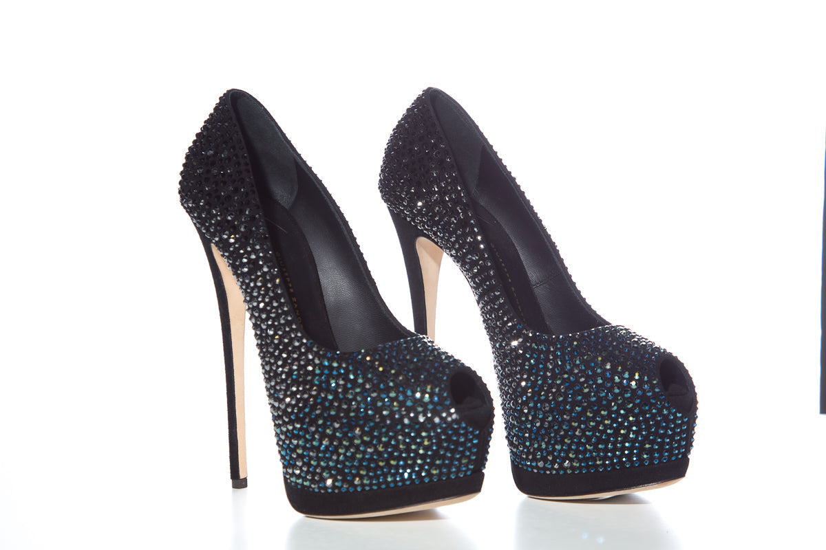 Guiseppe Zanotti Teal & Black Pumps SZ 38