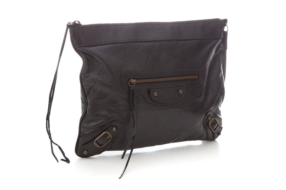 Balenciaga Black City Bag Wristlet