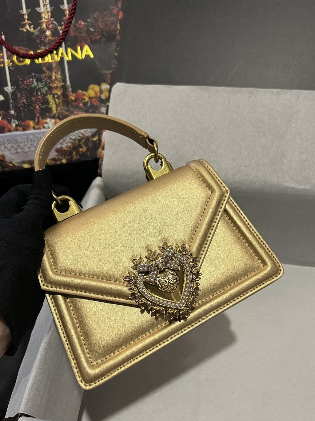 GLAMI Small Devotion Bag In Plain Gold For Women 7.5in/19cm GLAMI