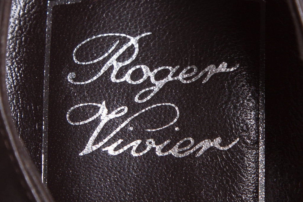 Roger Vivier Brown Suede Leather Heels SZ 8