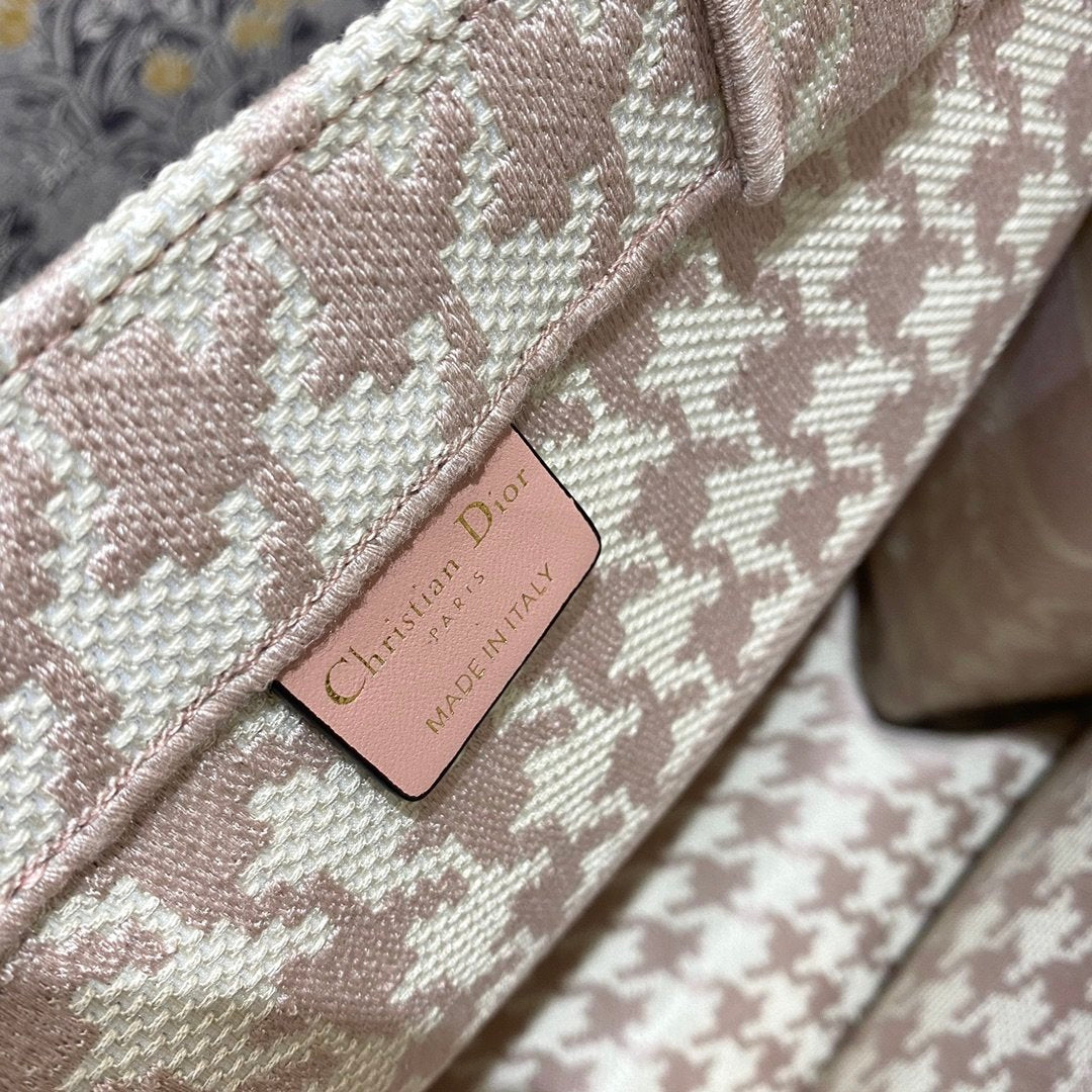 GLAMI Large Book Tote Pale Pink Houndstooth Embroidery, Pink, For Women WomenÃ¢â‚¬â„¢s Handbags, Shoulder Bags, 42cm CD