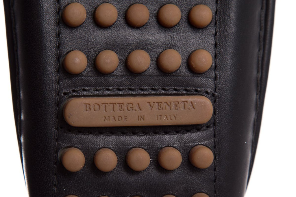 Bottega Veneta Black Square Toe Intrecciato Flats SZ 37