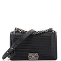 CHANEL Boy Flap Bag Horizontal Quilted Lambskin Old Medium