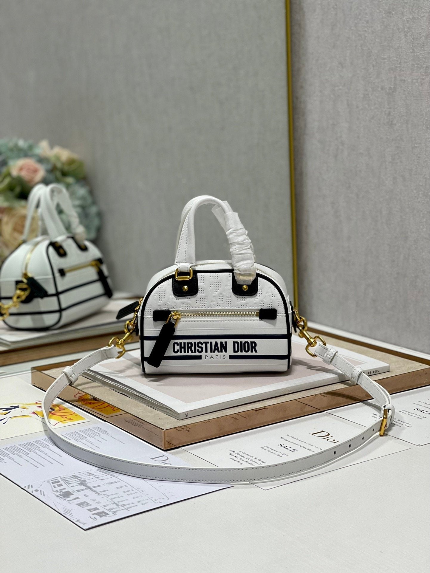 GLAMI Mini Vibe Zip Bowling Bag, White Handbags, Bowling Bags, 17cm CD