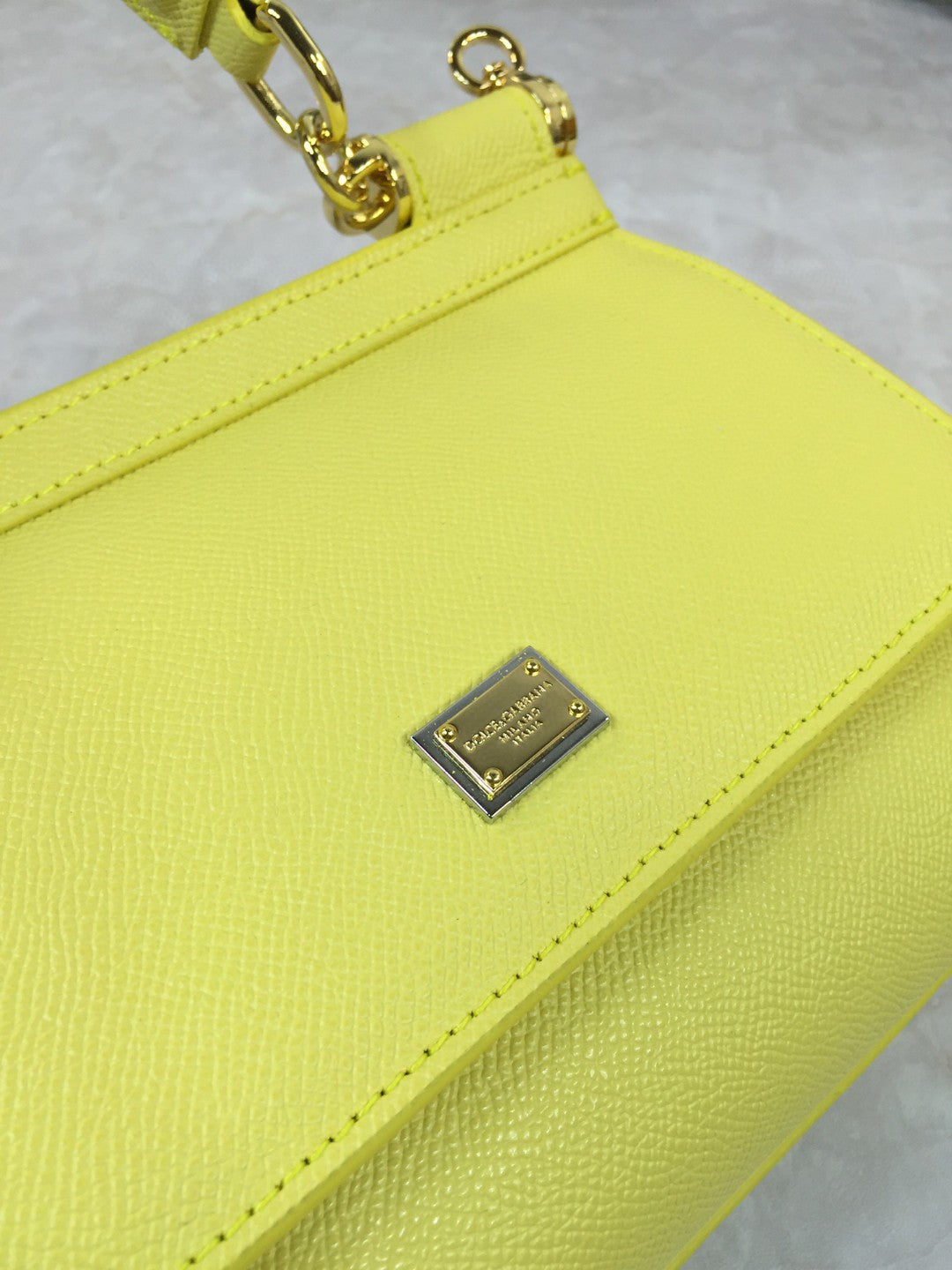 GLAMI MeGLAMIum Sicily Handbag In Dauphine Yellow For Women 10.2in/26cm GLAMI