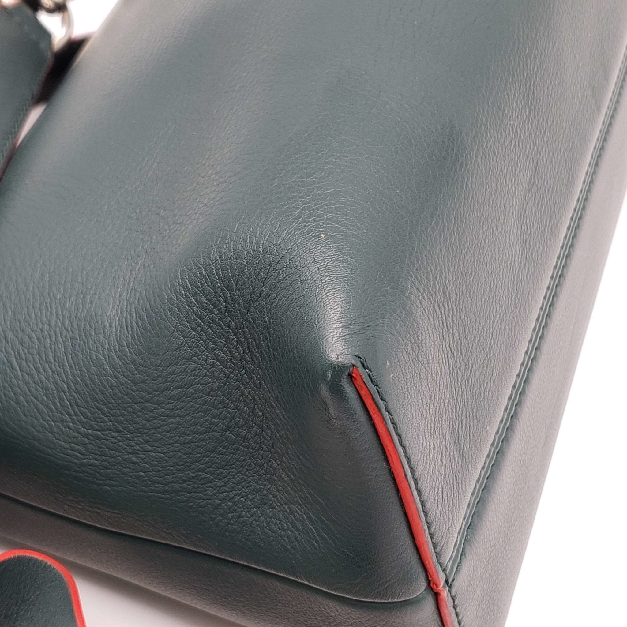 Fendi Green Leather Shoulder Bag