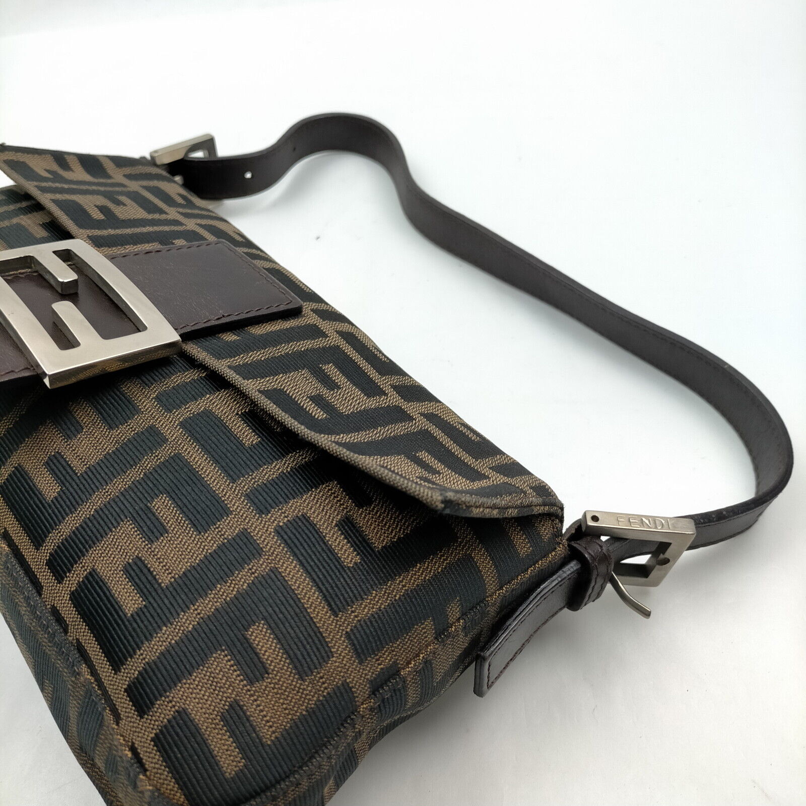 Fendi Hand Bag Brown Canvas