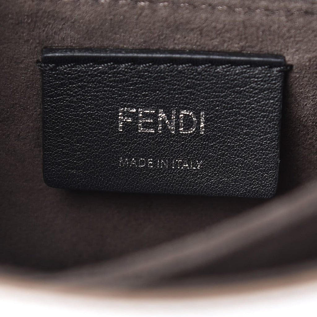 Fendi Kan I Metallic Silver Calfskin Scalloped Studded Bag