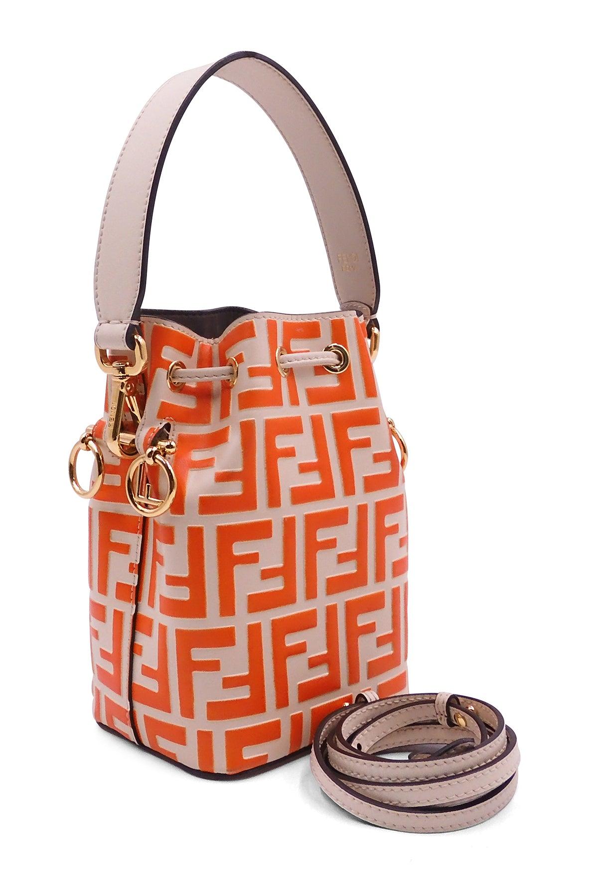Mini Mon Tresor Bucket Bag Orange White