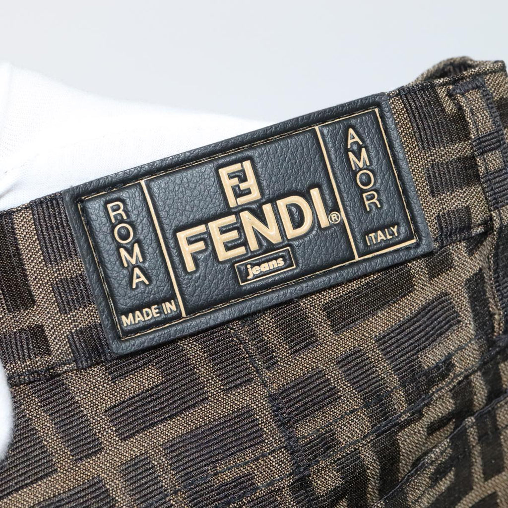 FENDI Zucca Canvas Pants XO Black Brown FF1145