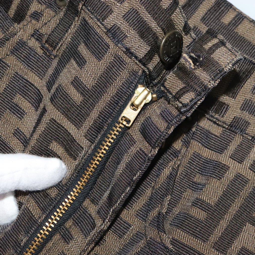 FENDI Zucca Canvas Pants XO Black Brown FF1145