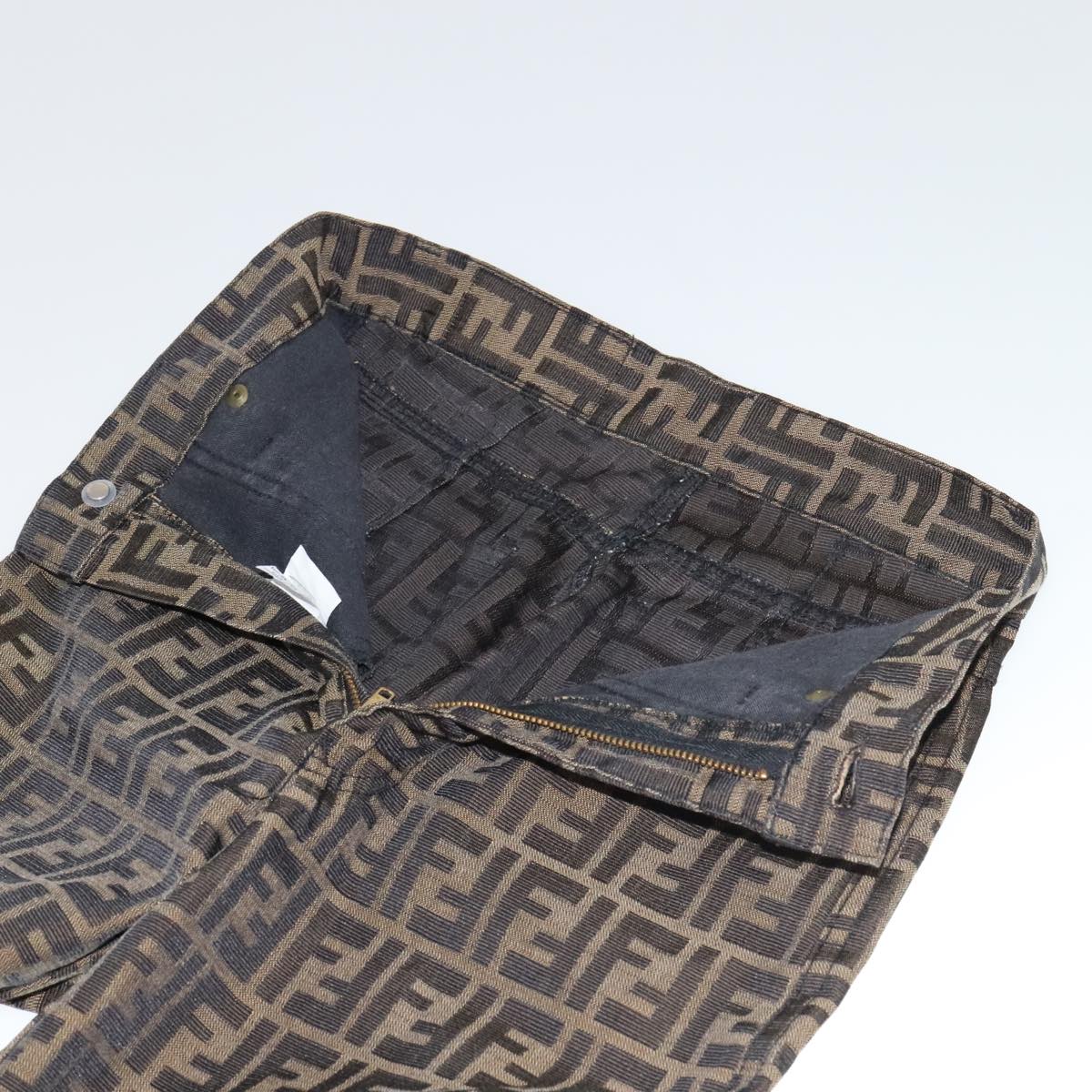 FENDI Zucca Canvas Pants XO Black Brown FF1145