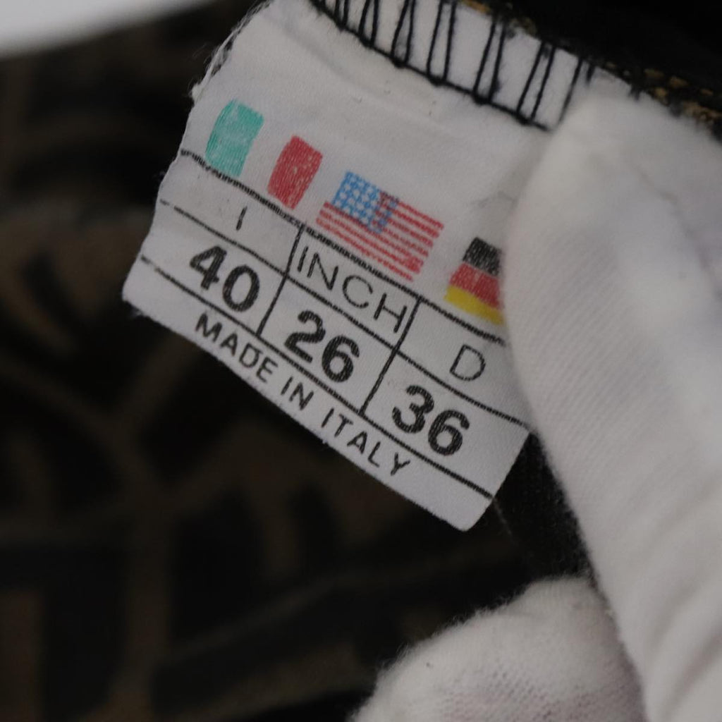 FENDI Zucca Canvas Pants XO Black Brown FF1145