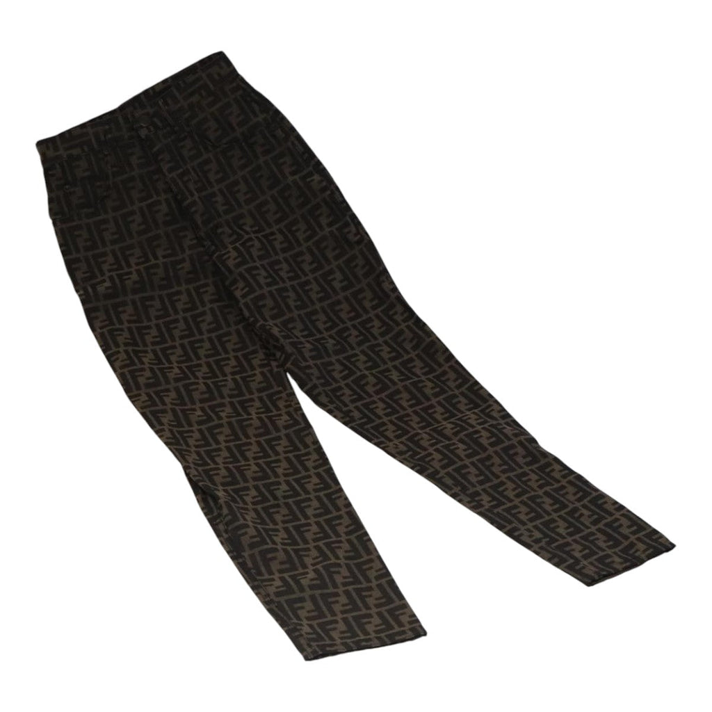 FENDI Zucca Canvas Pants XO Black Brown FF1145