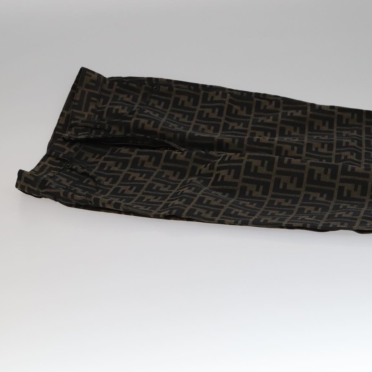 FENDI Zucca Canvas Pants XO Black Brown FF1145