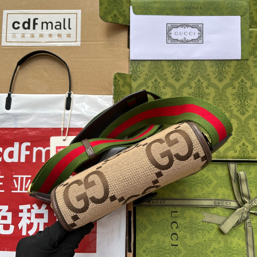 gg Jumbo gg Canvas Shoulder Bag Beige And Multicolor For Women, Women’s Bags 7.8in/20cm gg‎ ‎‎‎699438 UKMDG 2570