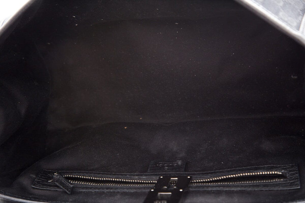 Gucci Black Monogram Bamboo Bullet Handbag