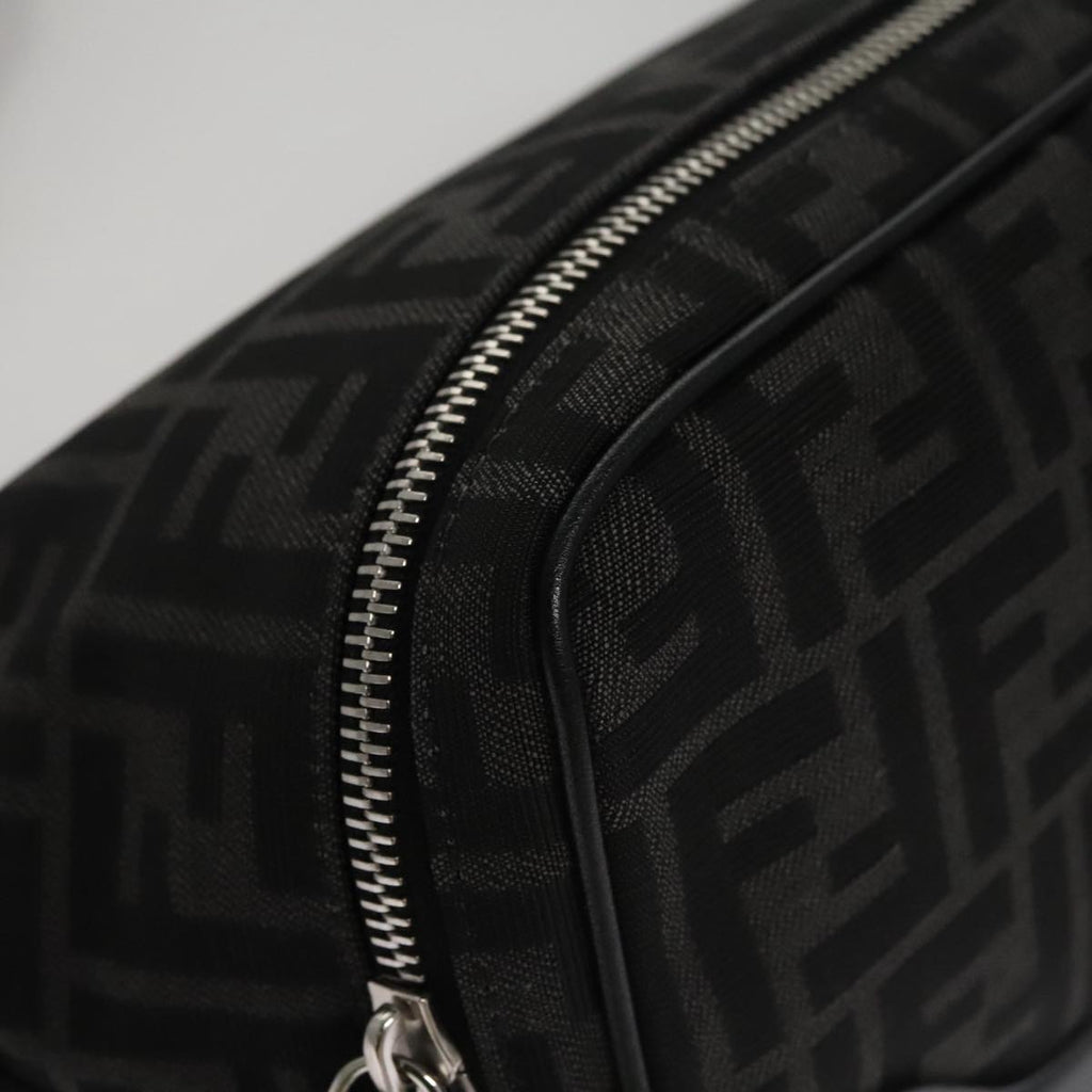 FENDI Zucca Canvas Shoulder Bag Black FF3878A