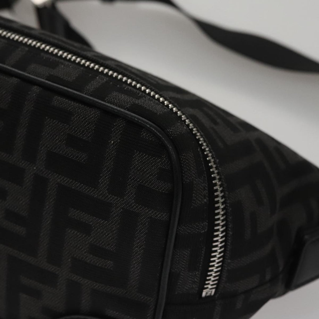 FENDI Zucca Canvas Shoulder Bag Black FF3878A