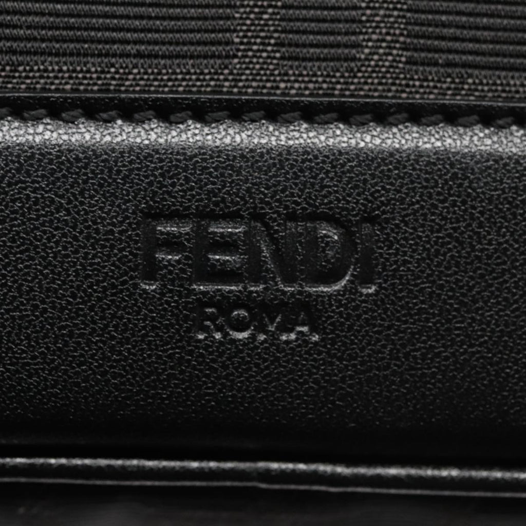 FENDI Zucca Canvas Shoulder Bag Black FF3878A