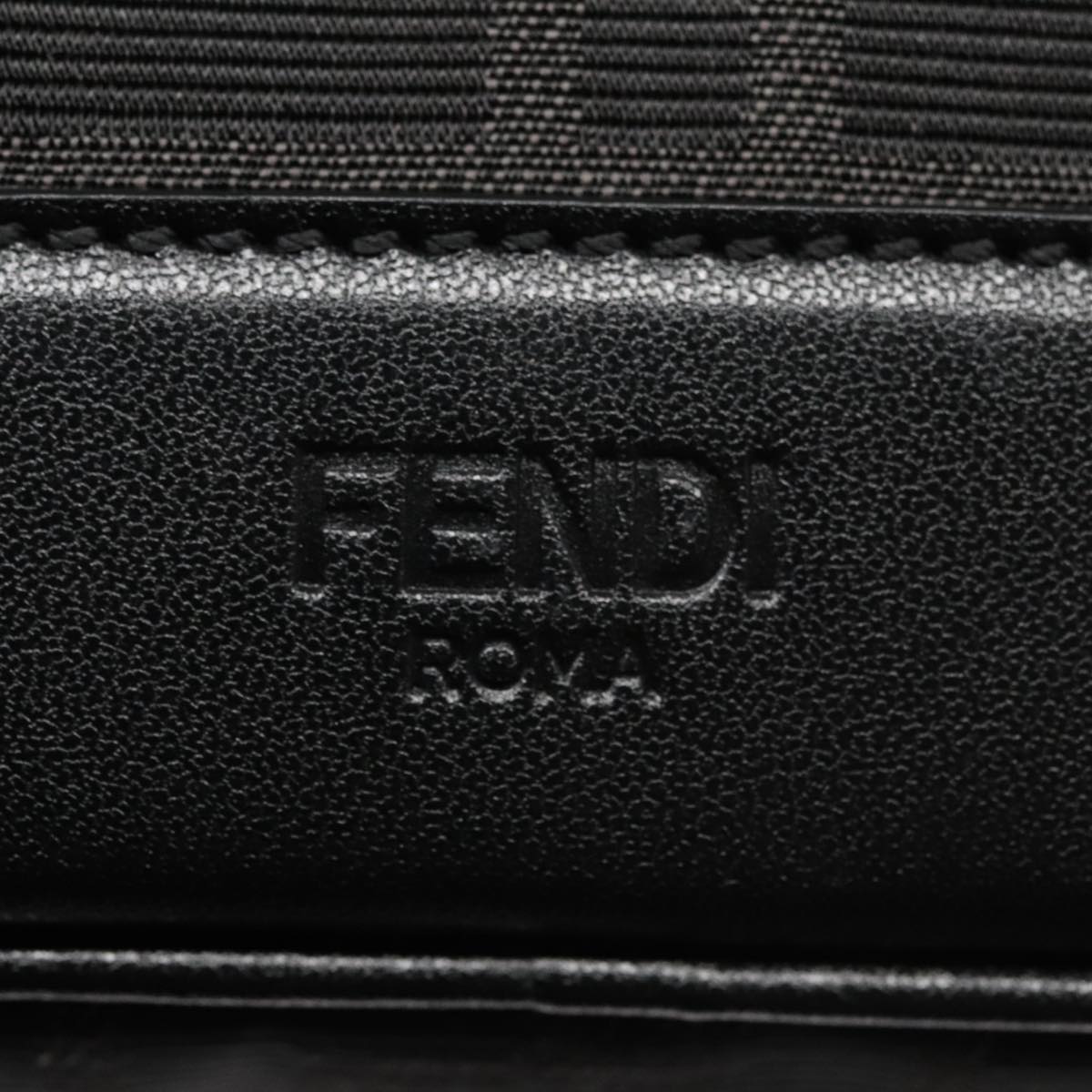 FENDI Zucca Canvas Shoulder Bag Black FF3878A