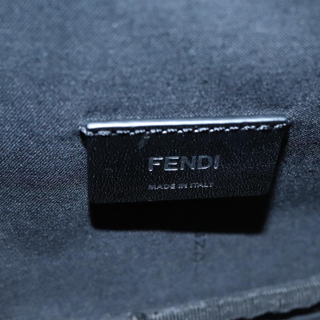 FENDI Zucca Canvas Shoulder Bag Black FF3878A