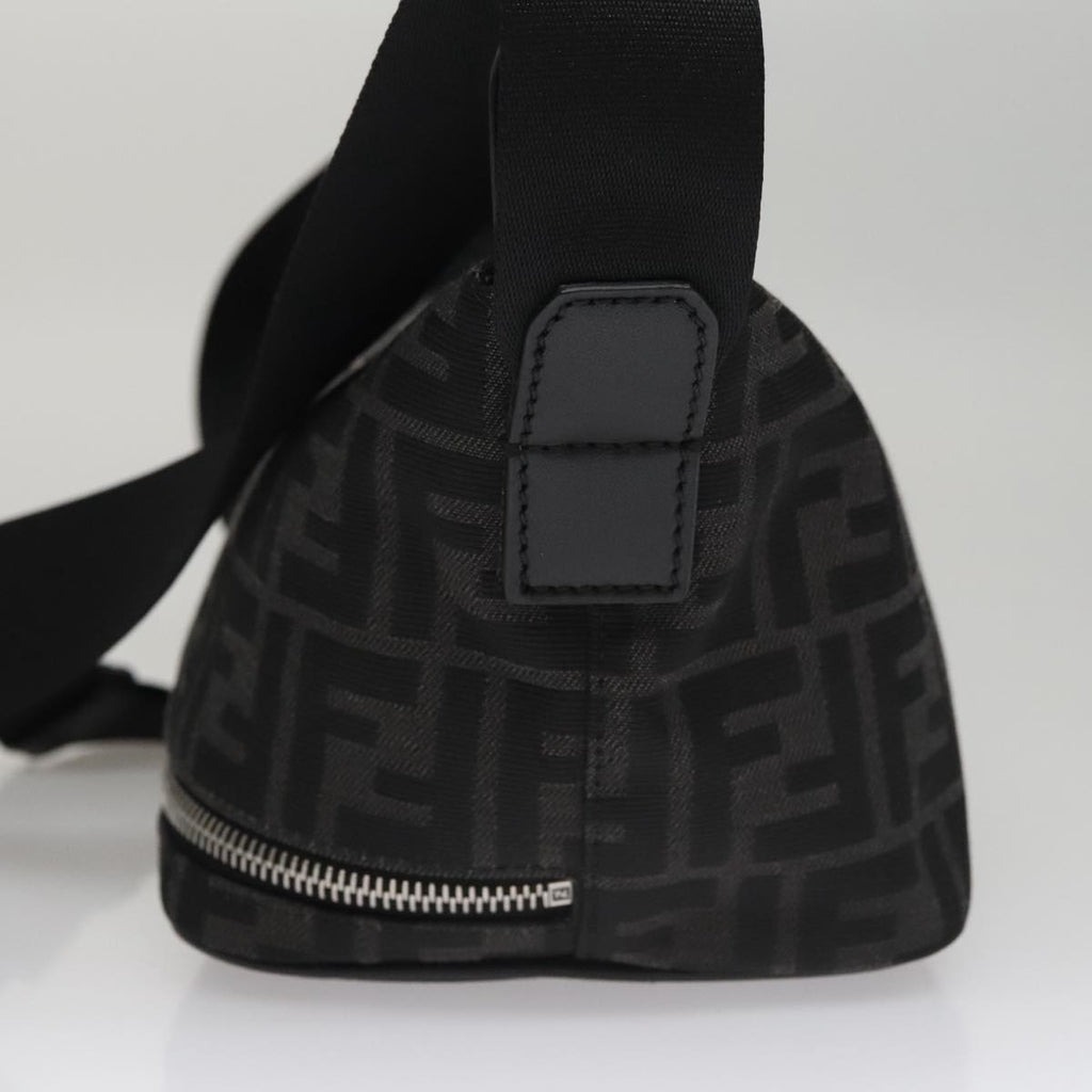 FENDI Zucca Canvas Shoulder Bag Black FF3878A