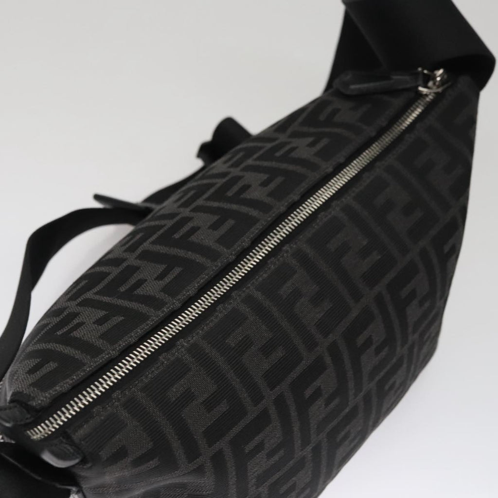 FENDI Zucca Canvas Shoulder Bag Black FF3878A