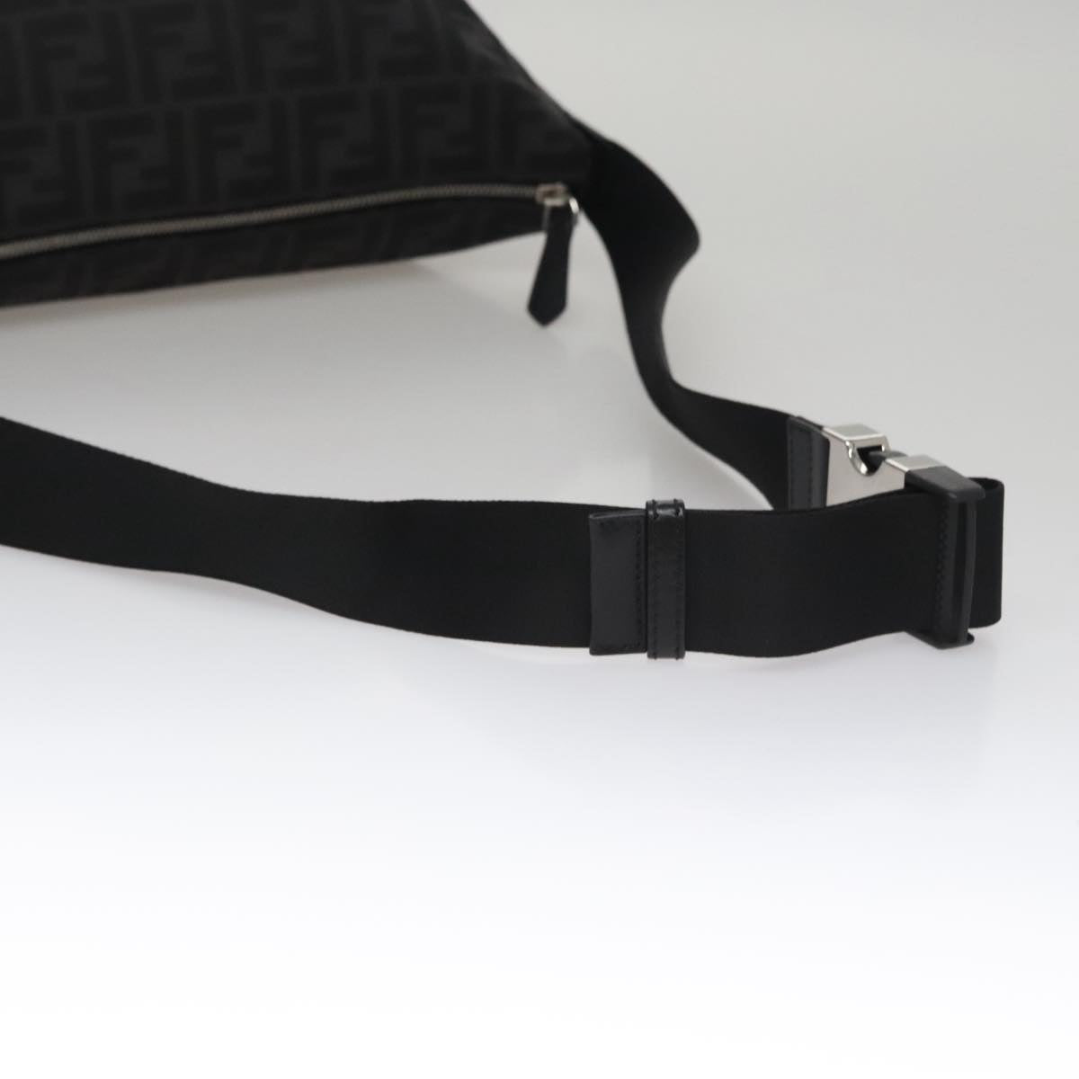 FENDI Zucca Canvas Shoulder Bag Black FF3878A
