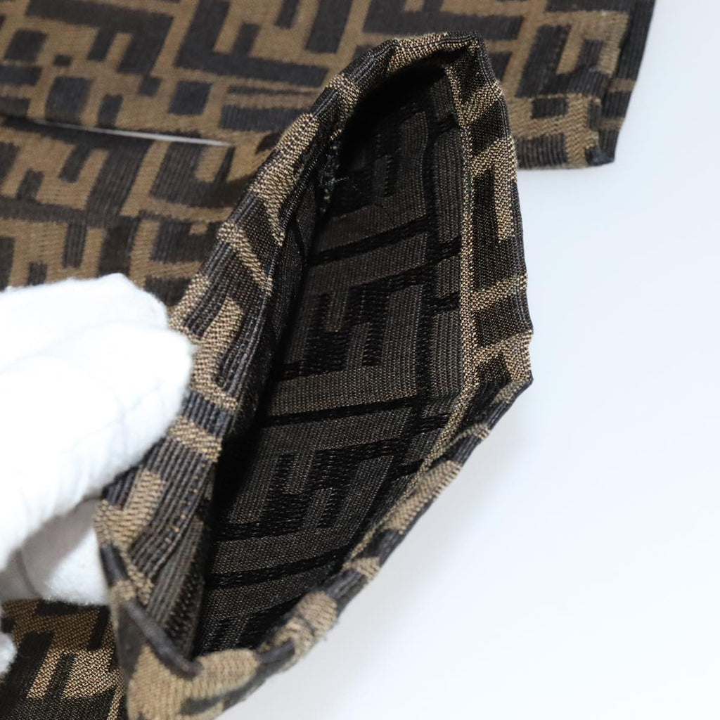 FENDI Zucca Canvas Pants 43 Black Brown FF6052