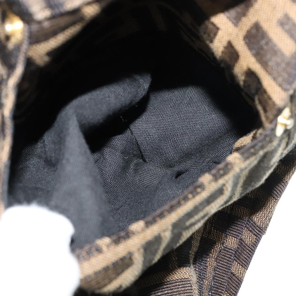 FENDI Zucca Canvas Pants 43 Black Brown FF6052