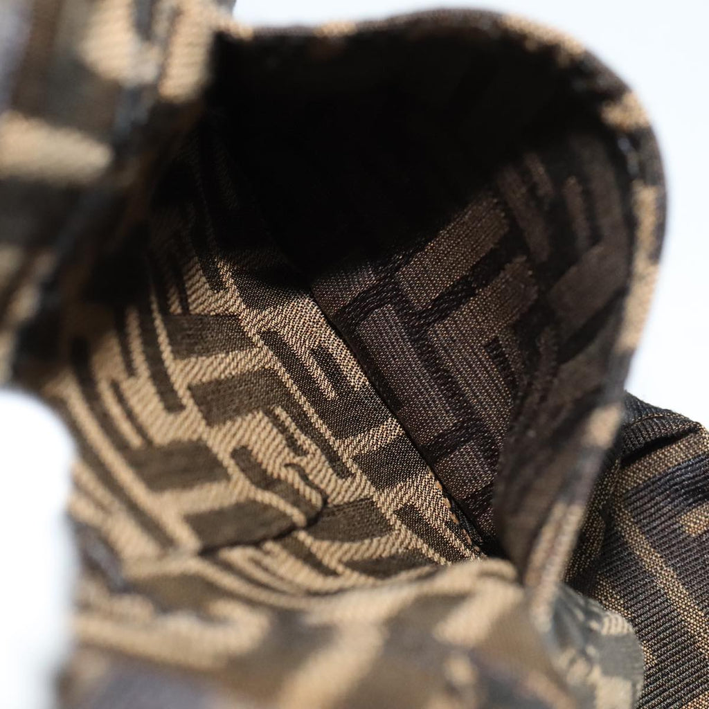 FENDI Zucca Canvas Pants 43 Black Brown FF6052