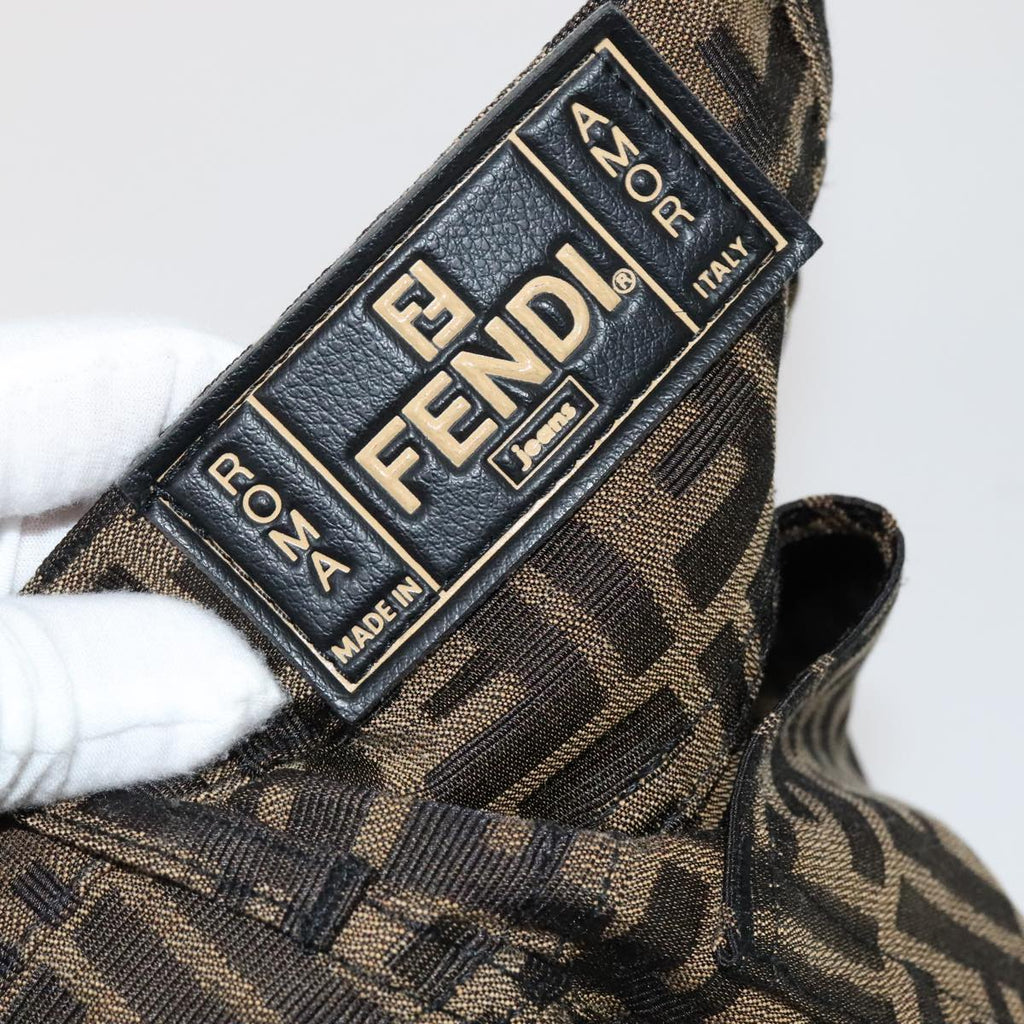 FENDI Zucca Canvas Pants 43 Black Brown FF6052