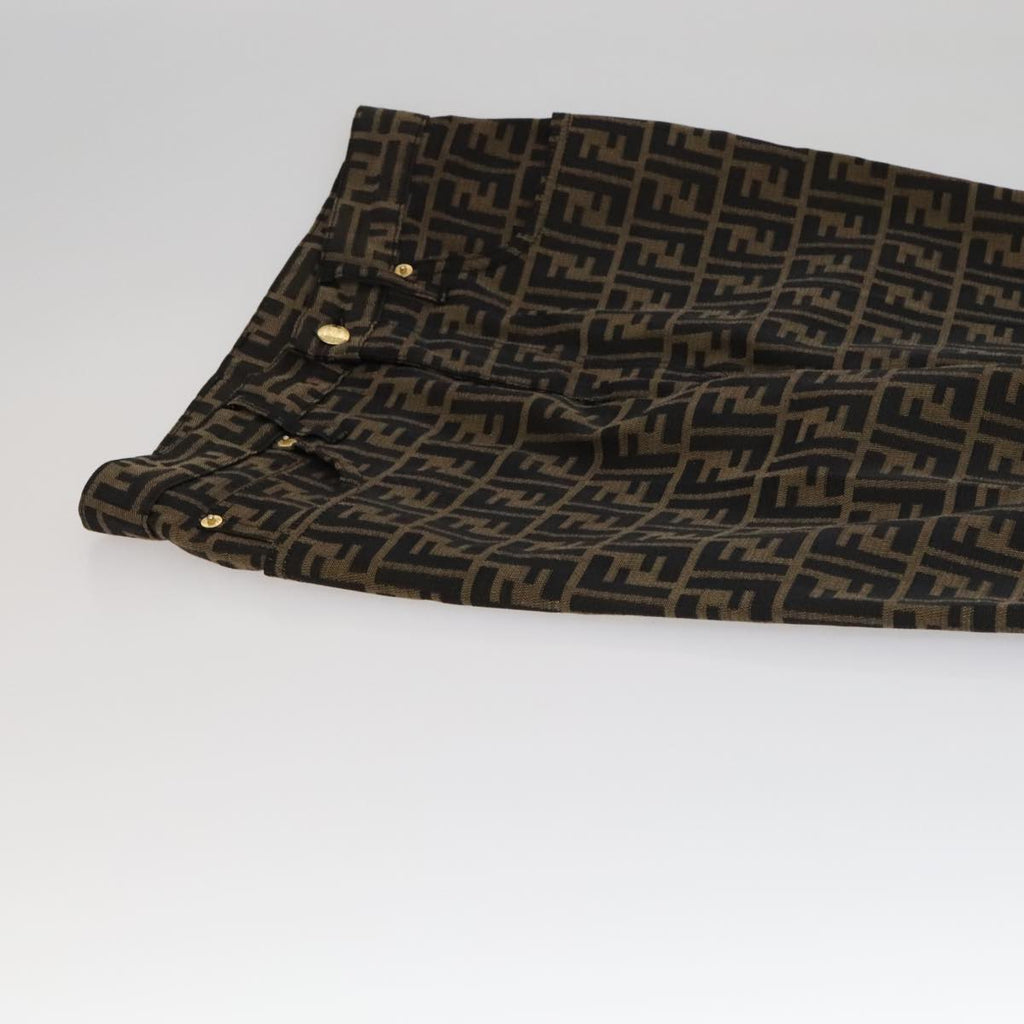FENDI Zucca Canvas Pants 43 Black Brown FF6052
