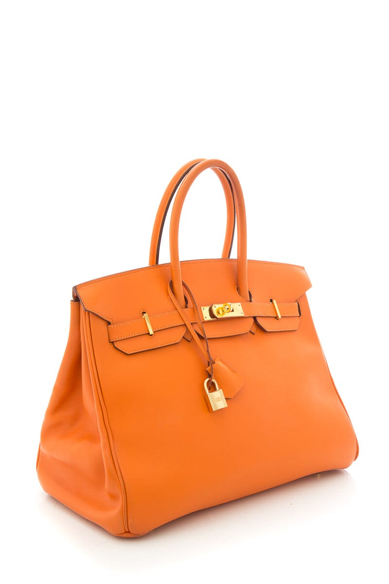 HermÃƒÆ’Ã‚Â¨s 2018 Orange Swift Leather Birkin 35CM Handbag