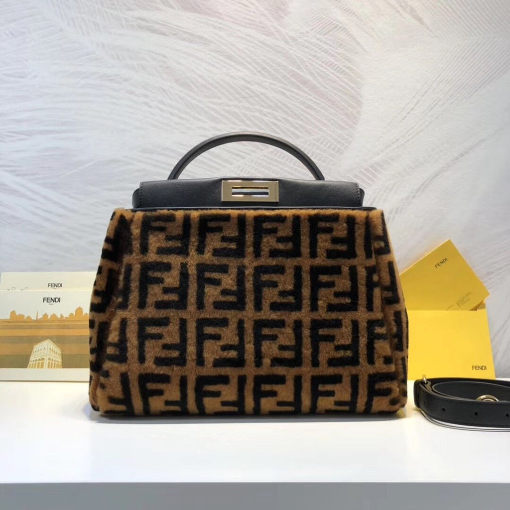 FI GlamI Handle Bag Brown For Women, Bags 14.9in/38cm FF