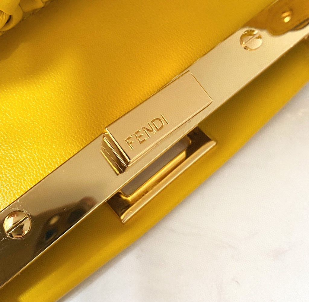 FI GlamI Mini Yellow Braided Bag For Woman 18cm/7in
