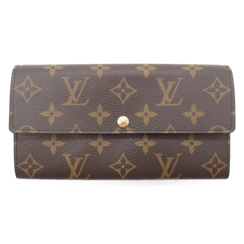 Louis Vuitton Portefolio Sarah Double Fold Wallet Wallet PVC Coated Canvas Monogram   Brown M61734