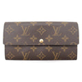 Louis Vuitton Portefolio Sarah Double Fold Wallet Wallet PVC Coated Canvas Monogram   Brown M61734