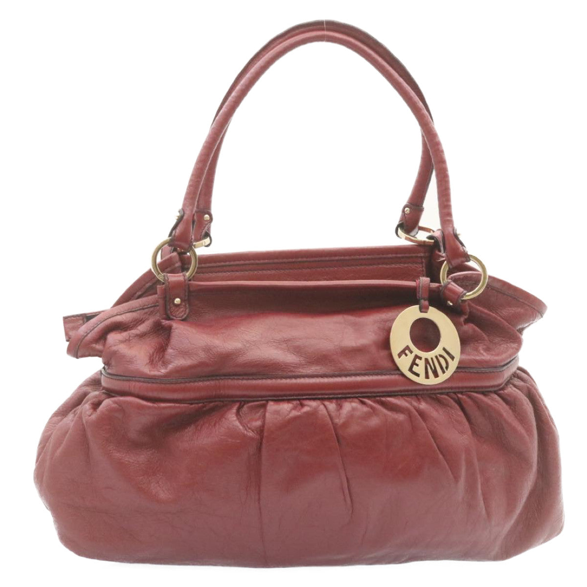 FENDI Tote Bag Leather Red fm1108