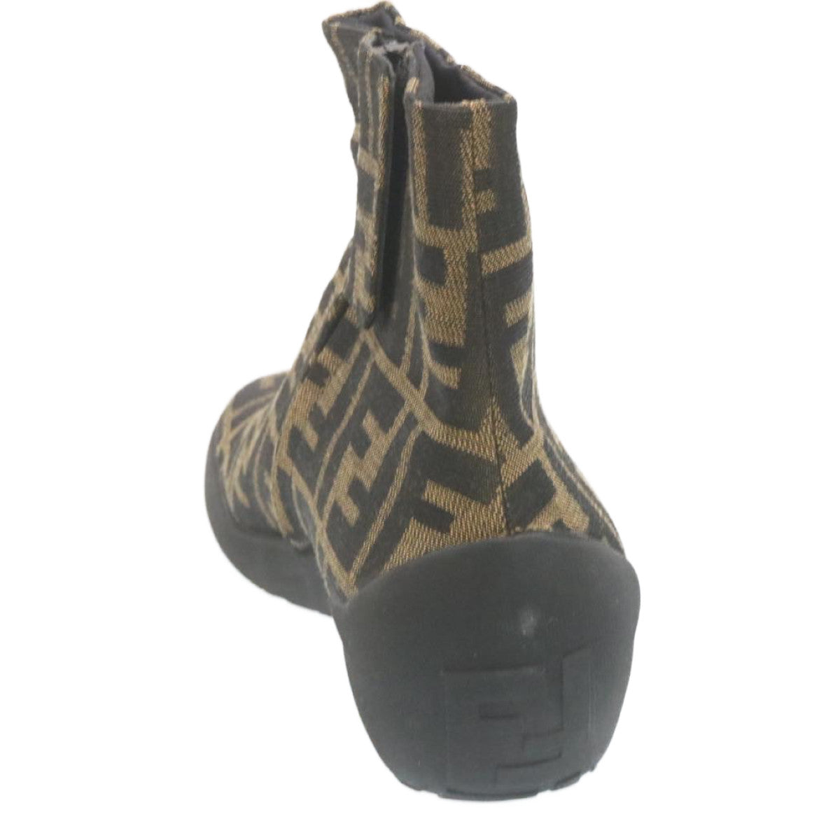 FENDI Short boots Zucca Canvas Black Brown fm1115