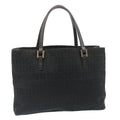 FENDI Zucchino Canvas Hand Bag Black fm1160