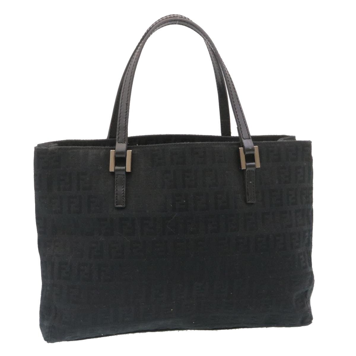 FENDI Zucchino Canvas Hand Bag Black fm1160
