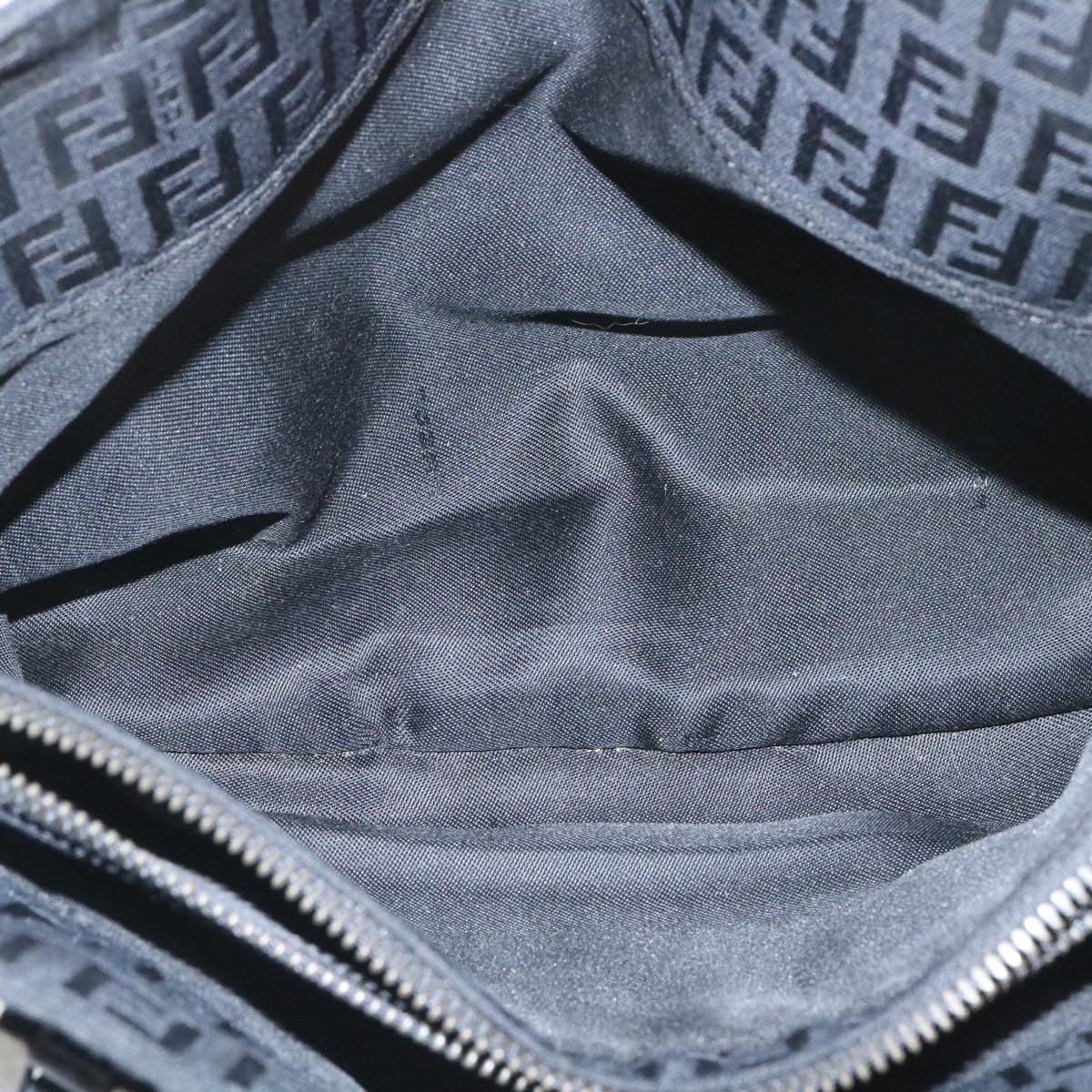 FENDI Zucchino Canvas Hand Bag Black fm1160