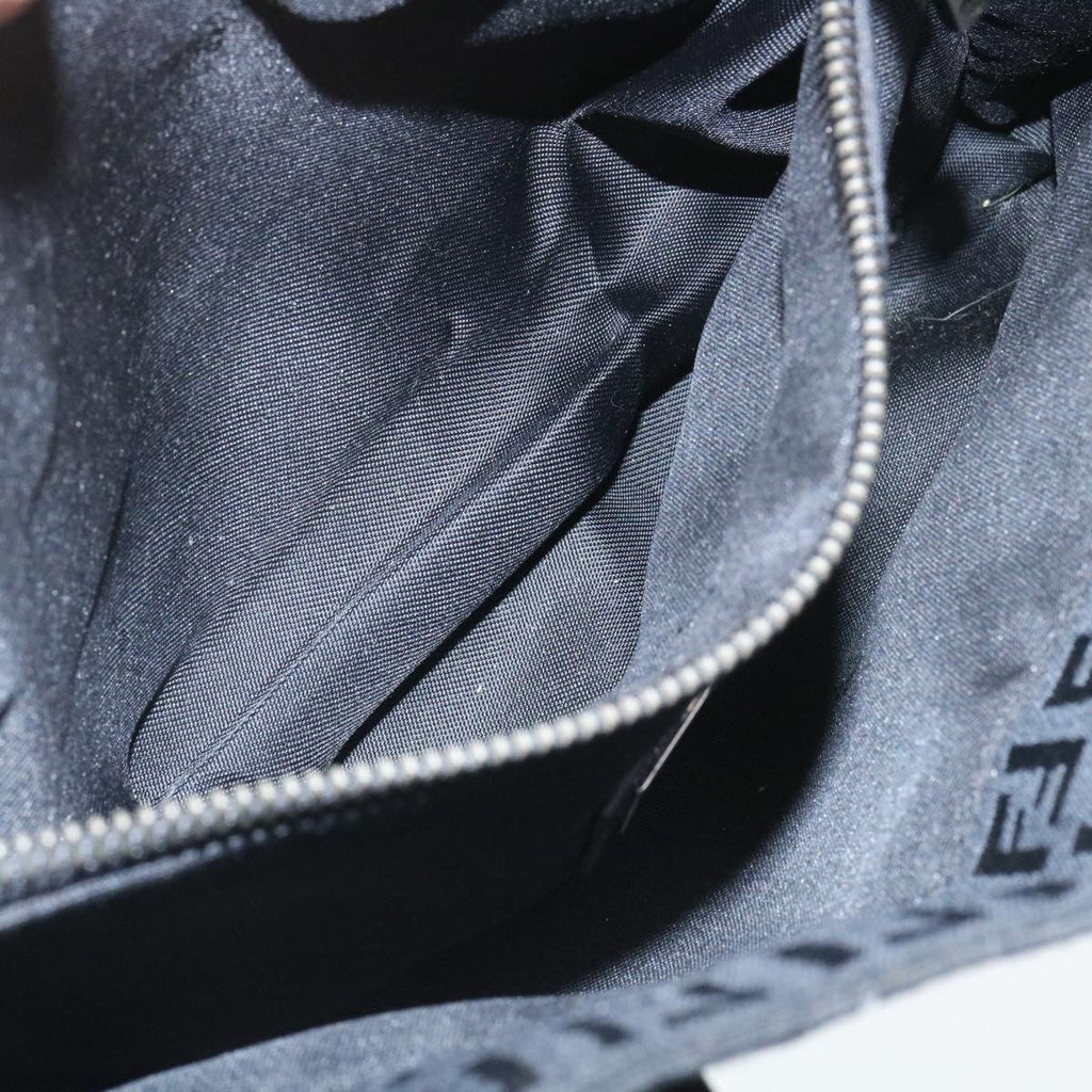 FENDI Zucchino Canvas Hand Bag Black fm1160