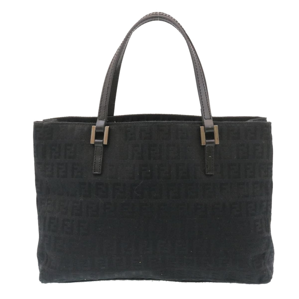 FENDI Zucchino Canvas Hand Bag Black fm1160