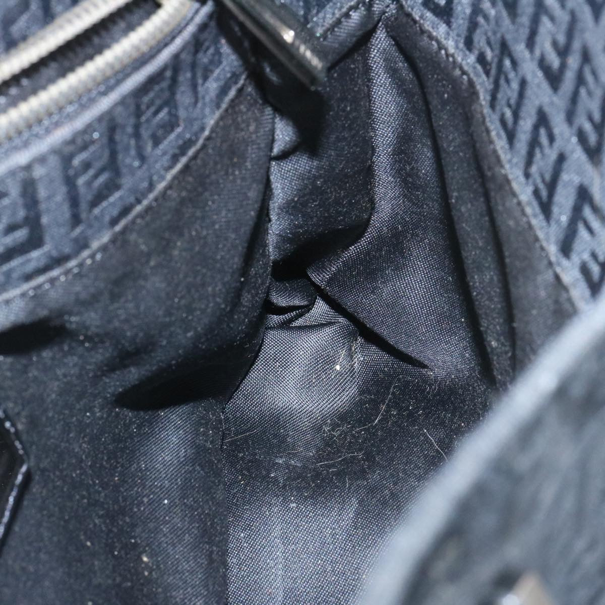 FENDI Zucchino Canvas Hand Bag Black fm1160