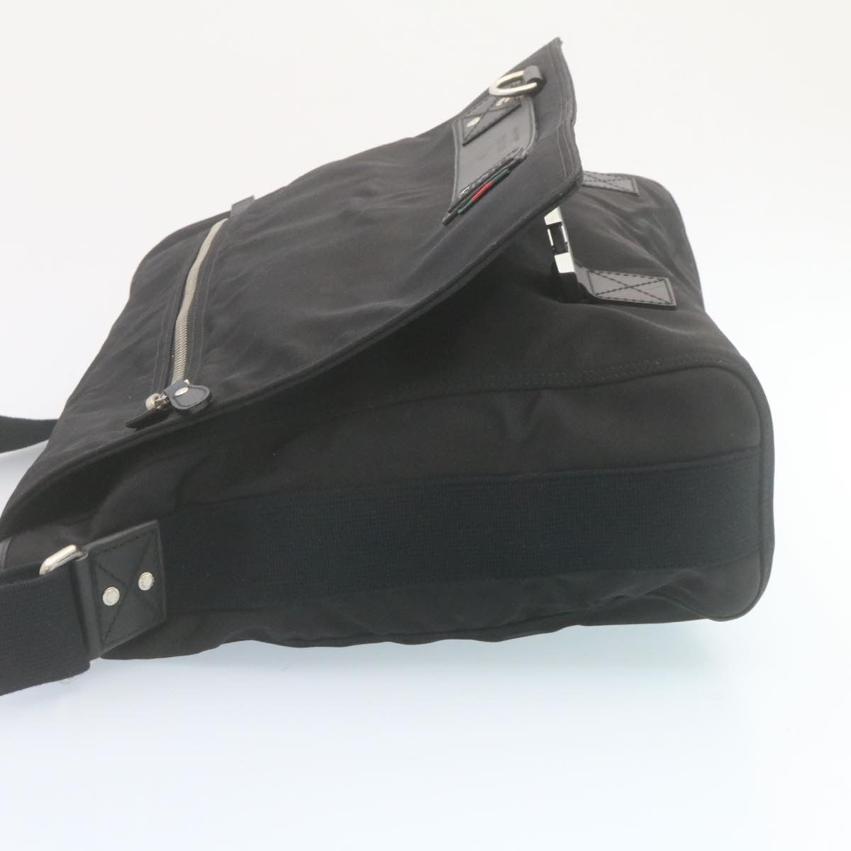 GUCCI Sherry Line Messenger Bag Shoulder Bag Nylon Black fm1186