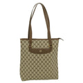 GUCCI GG Canvas Shoulder Bag PVC Leather Beige fm1310