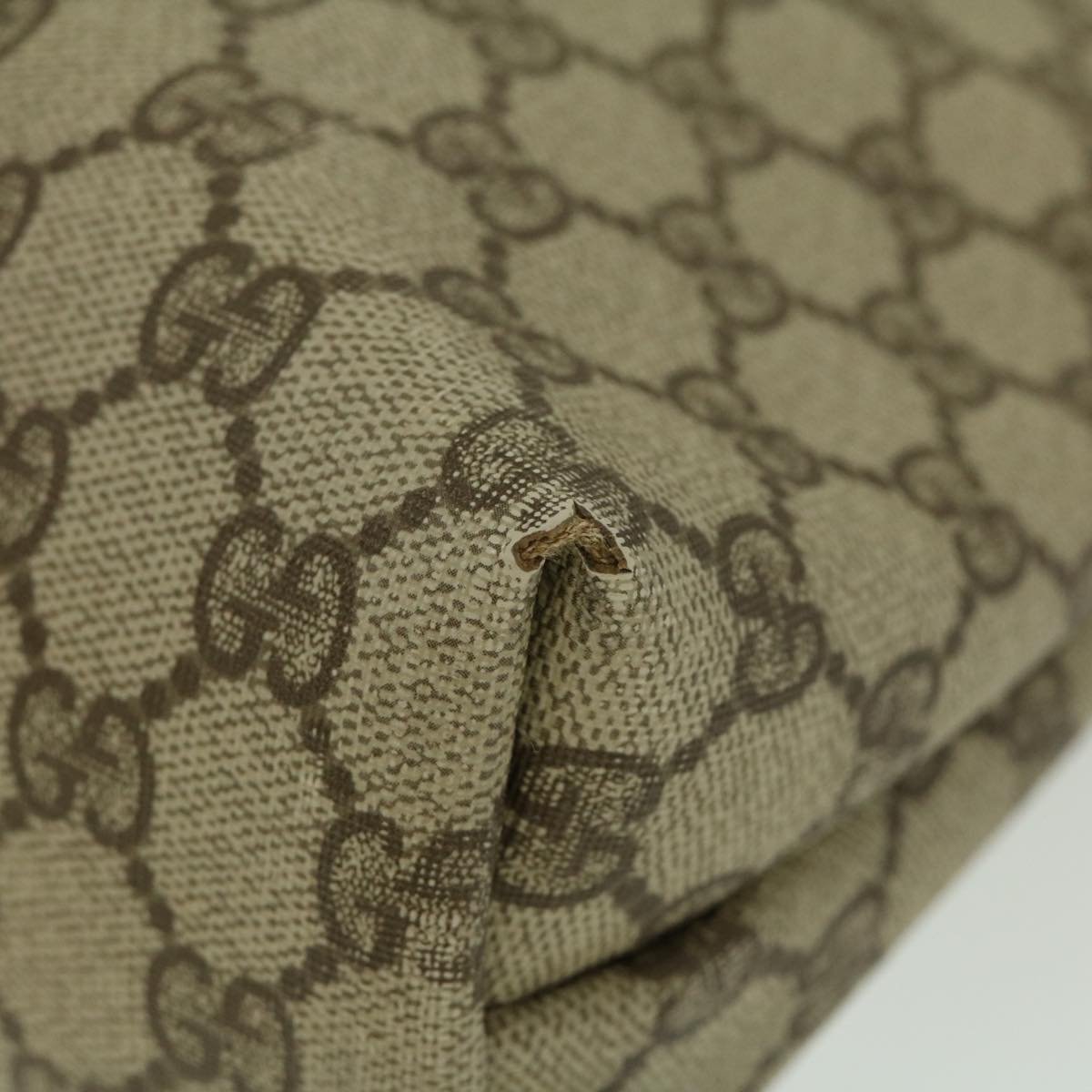 GUCCI GG Canvas Shoulder Bag PVC Leather Beige fm1310
